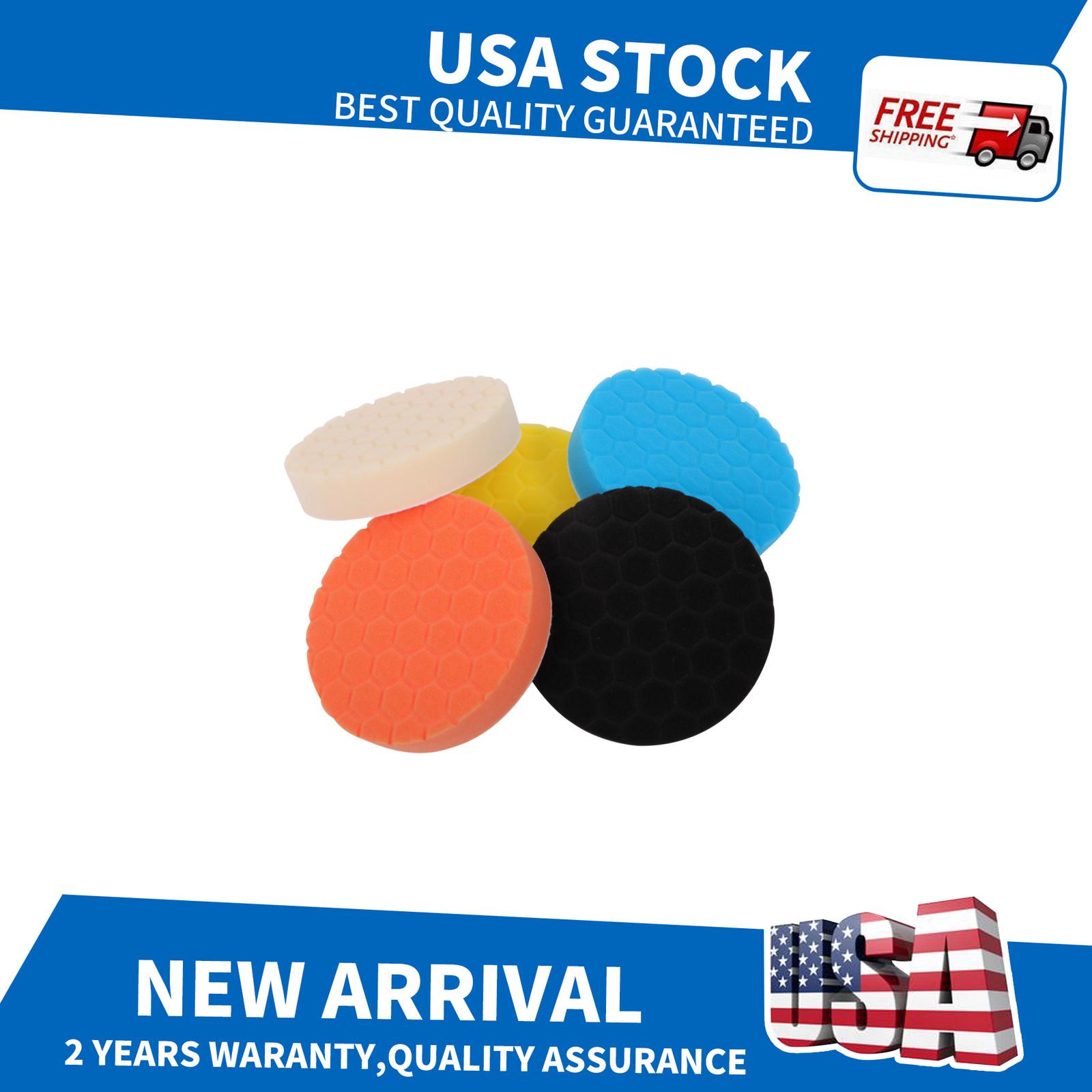 5 Pack 6 Inch Foam Polishing Pads For Car Drill Buffing Kit
