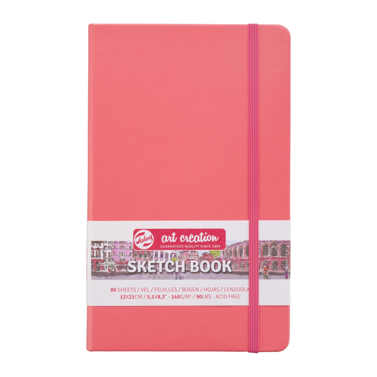 Coral Red Art Sketchbook 13X21cm 80 Sheets Acid Free Fine Paper Drawing Notebook