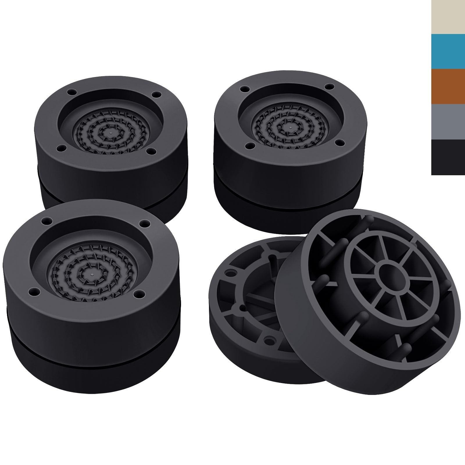 Furniture Risers 1 Inch Round Bed Heavy Duty Chair Table Desk Legs Lift Black