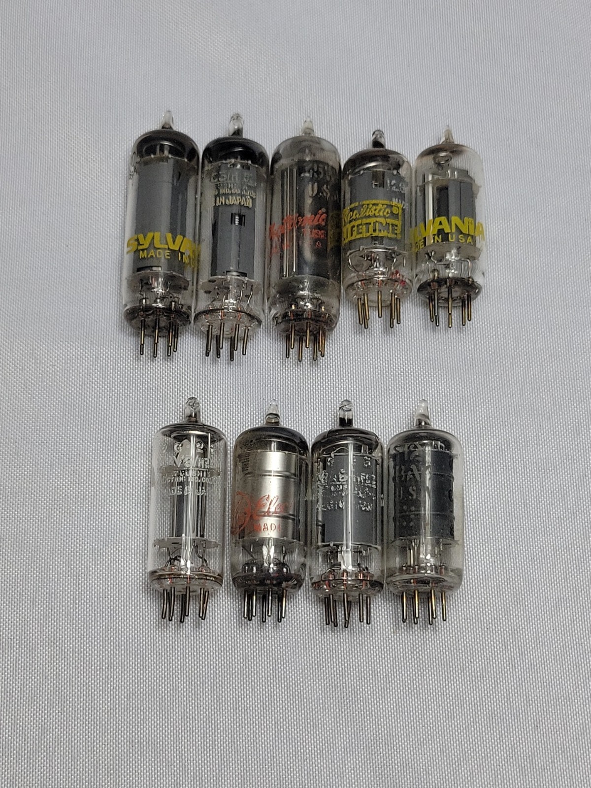 LOT OF 9 Assorted Brands Radio Vacum Tubes UNTESTED-PLEASE SEE PHOTOS