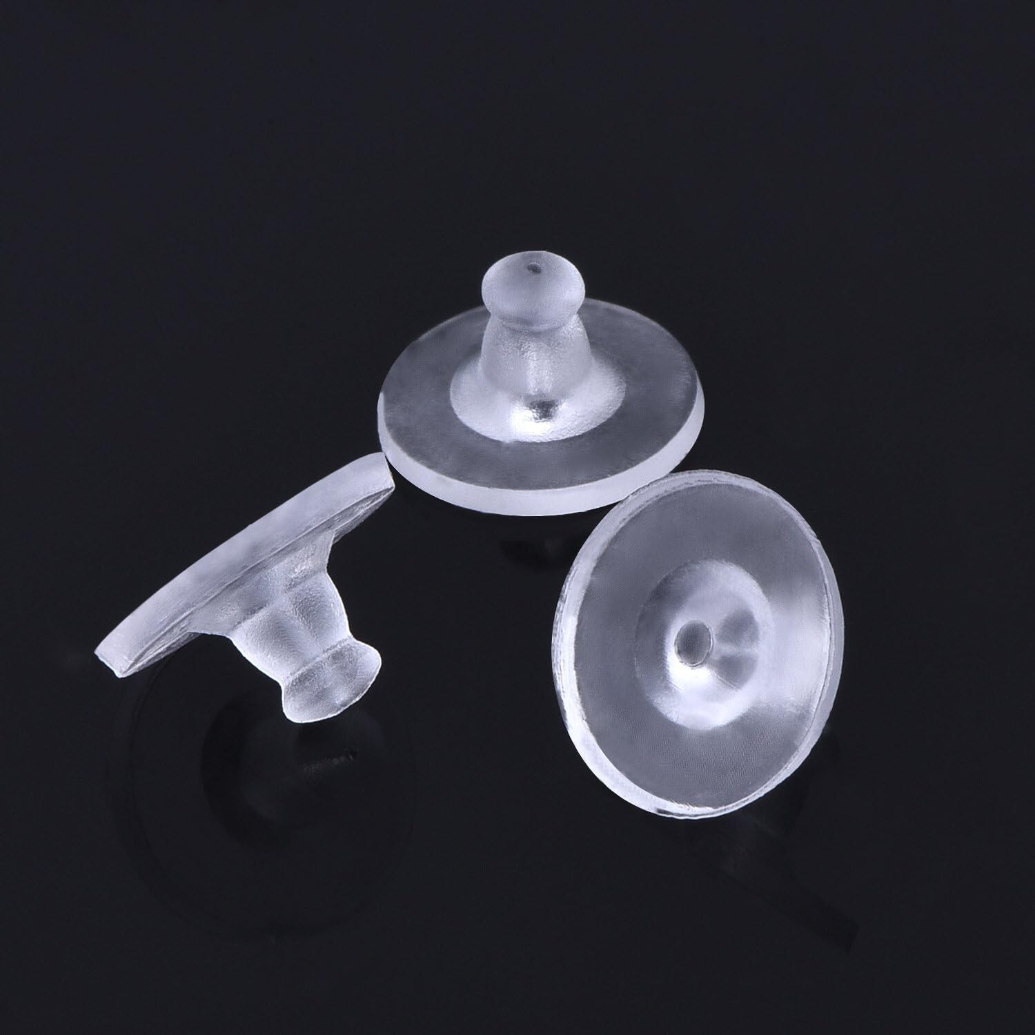 100 Clear Earring Backs - Soft Silicone Replacement Stoppers for Jewelry
