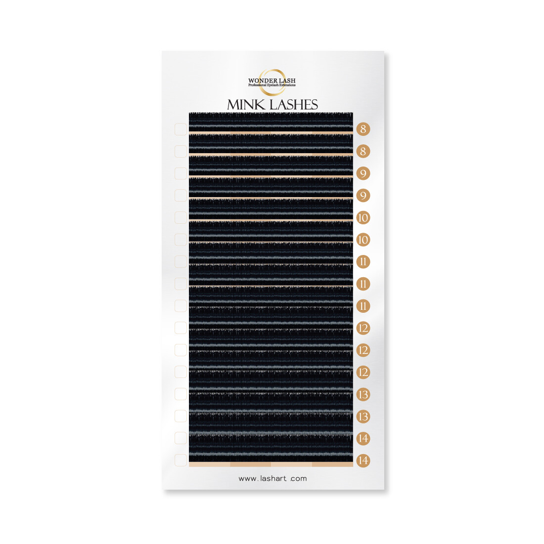 Individual Eyelash Extensions WonderLash Classic Mink Lash Mixed Tray C D D+Curl