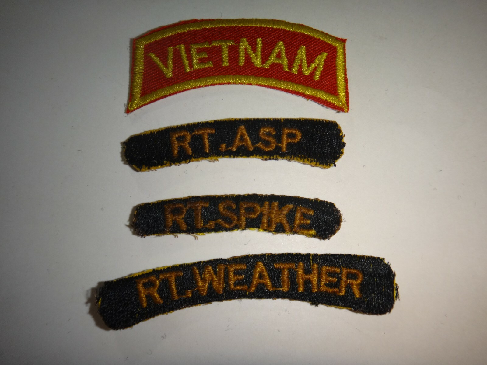 Vietnam War VIETNAM & 3 Recon Teams Tabs Patches: RT ASP + RT SPIKE + RT WEATHER