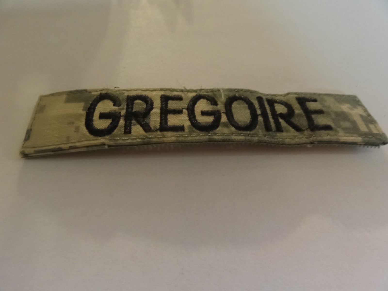 MILITARY US ARMY PATCH FOR ACUS DIGITAL HOOK LOOP BACK NAME TAPE WITH GREGOIRE