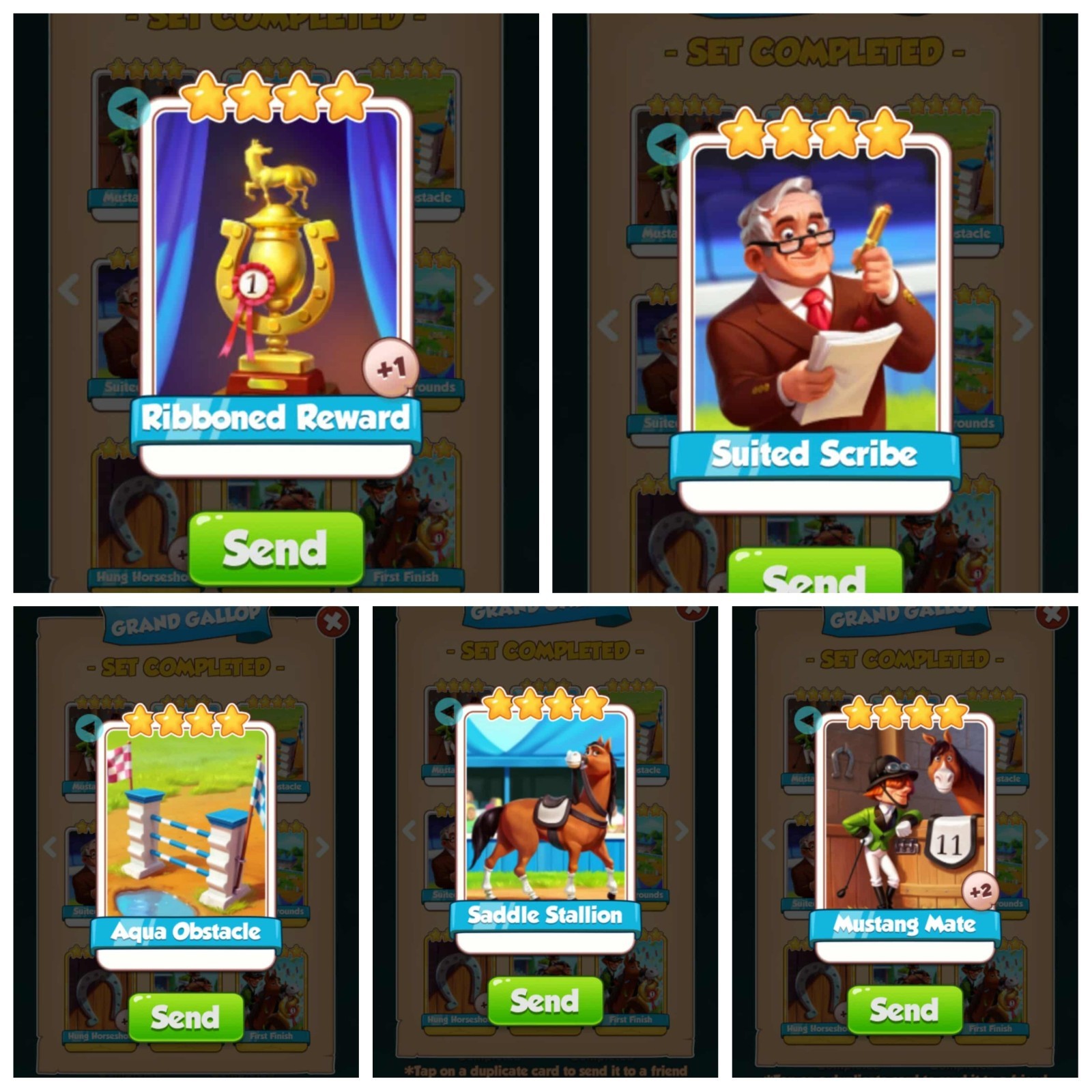 CoinMaster New Cards 1x Grand Gallop Total 5 Cards Instant And Fast Sending