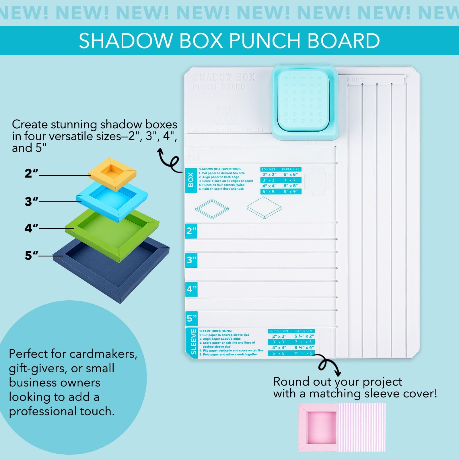 BAOFALI Shadow Box Punch Board for DIY Making 2" 3" 4" 5" Shadow Boxes and Sleev