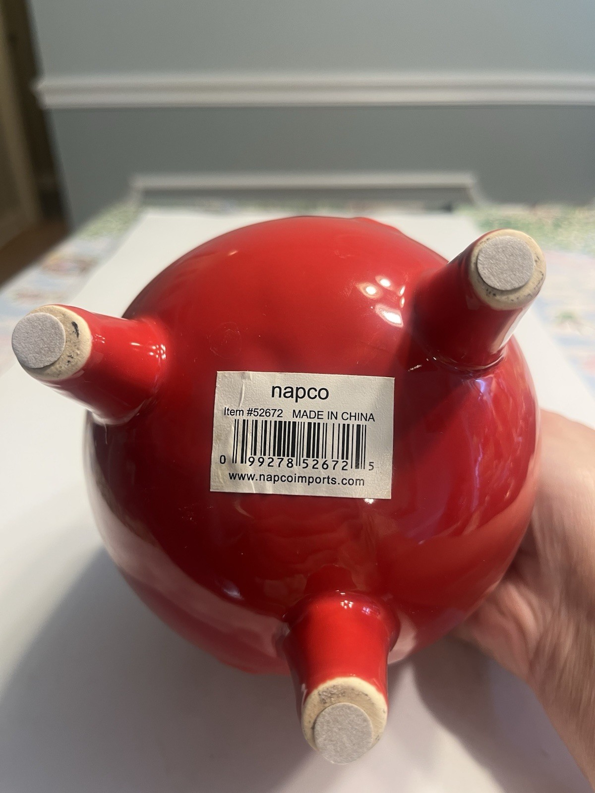 Napco Cardinal Bird Three Footed Red Planter
