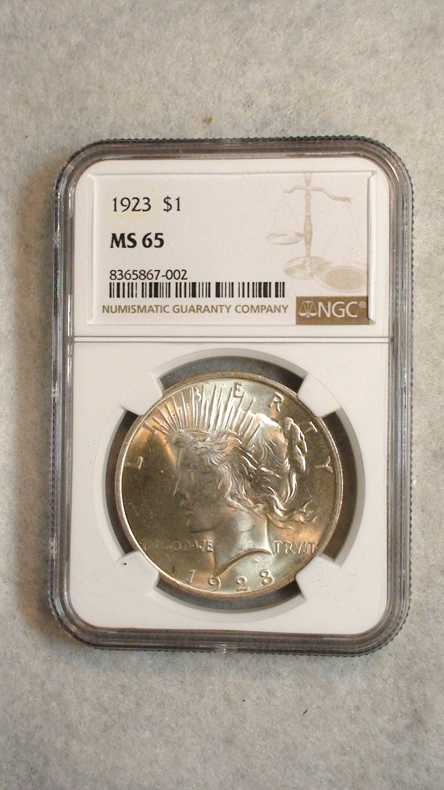 1923 P Peace Dollar NGC MS65 GEM UNCIRCULATED $1 Coin BUY IT NOW!