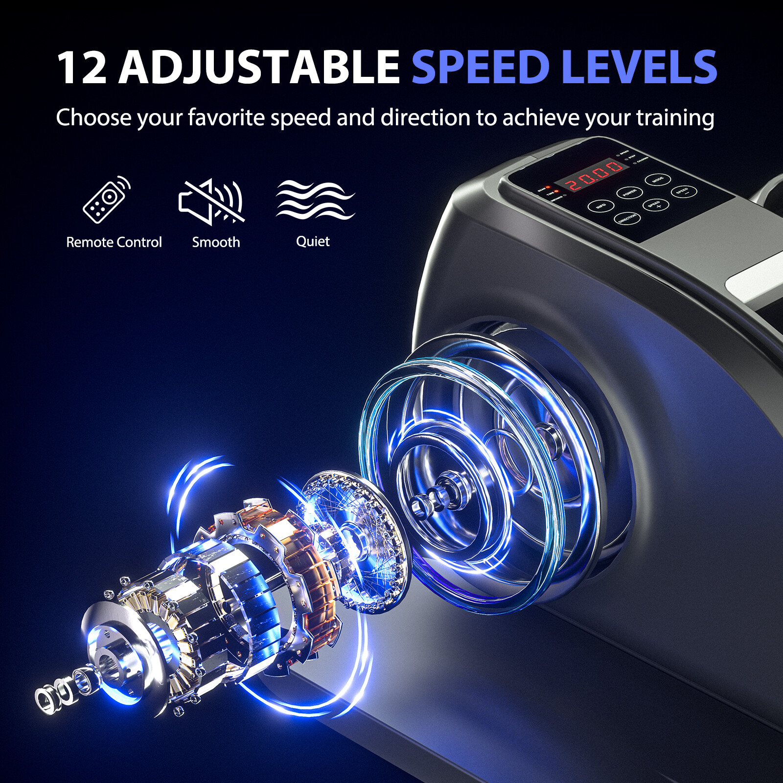 Elliptical Machine Portable Mini Pedal Exerciser Adjustable Speed Under-Desk