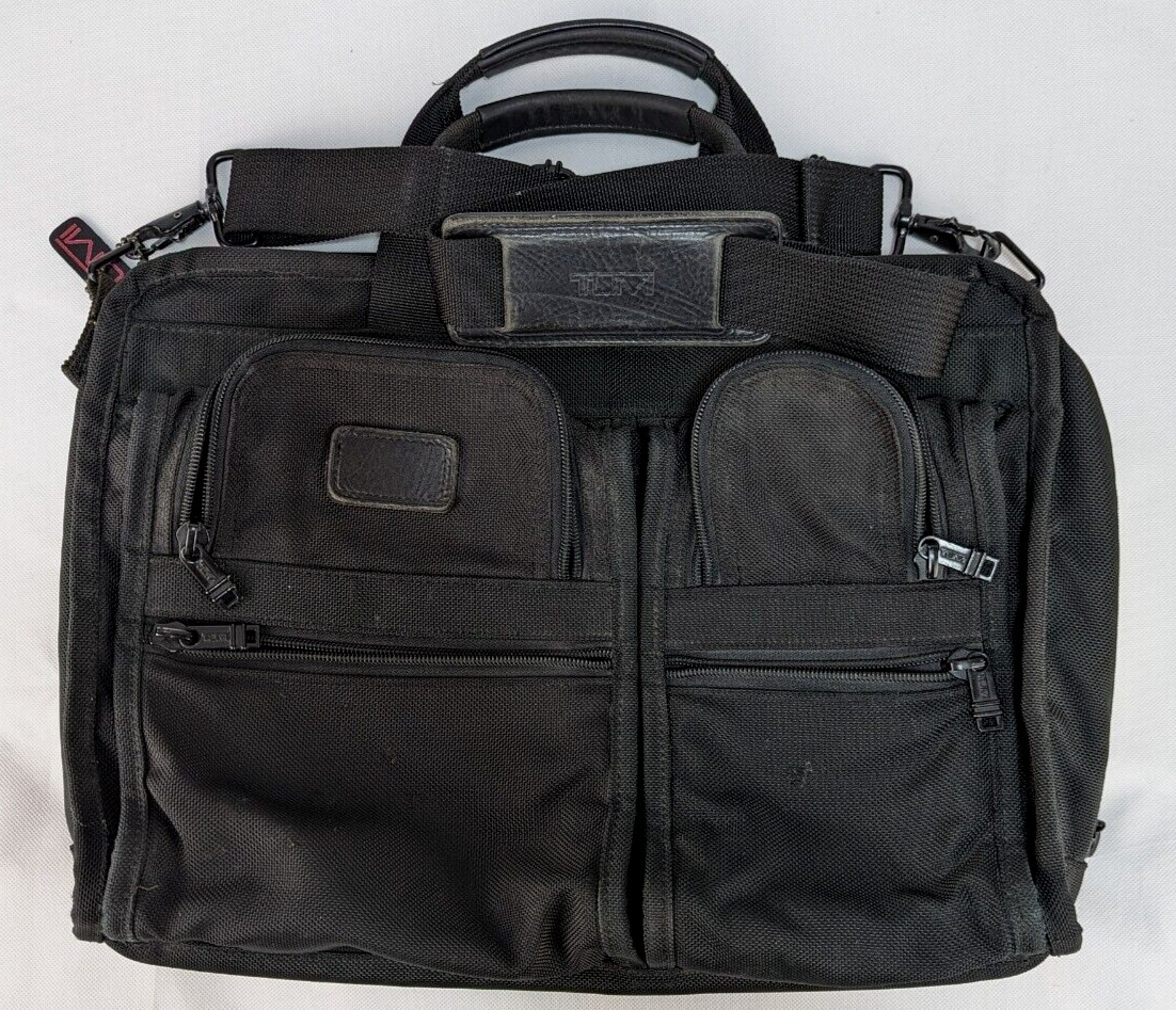 TUMI Black Ballistic Nylon Laptop Briefcase Messenger Bag Alpha 15" Work Travel