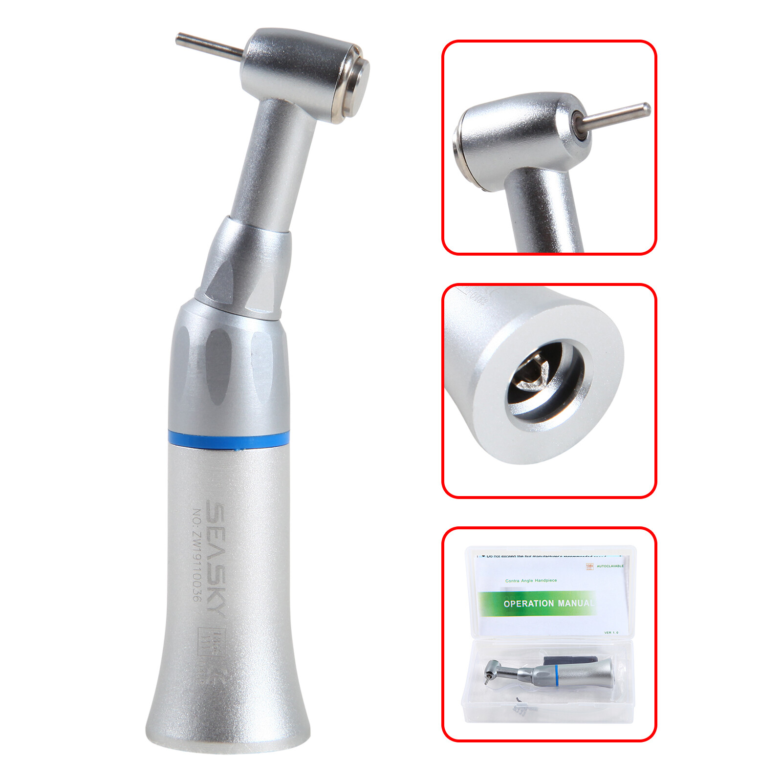 Dental Low Slow Speed Contra Angle Handpiece Fit FG 1.6mm Burs E-type