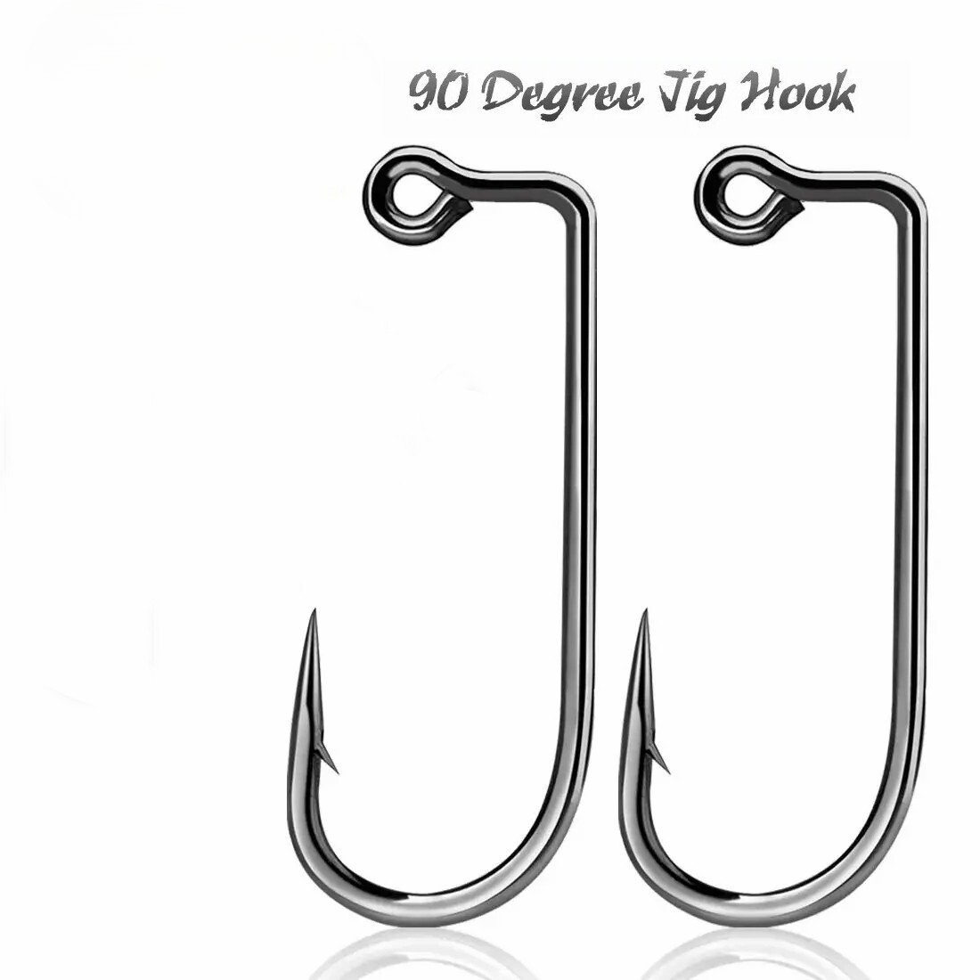 50~200Pcs Jig Hooks Aberdeen 90 Degree Jig Hooks Round Bend DIY Jig Head Tackle
