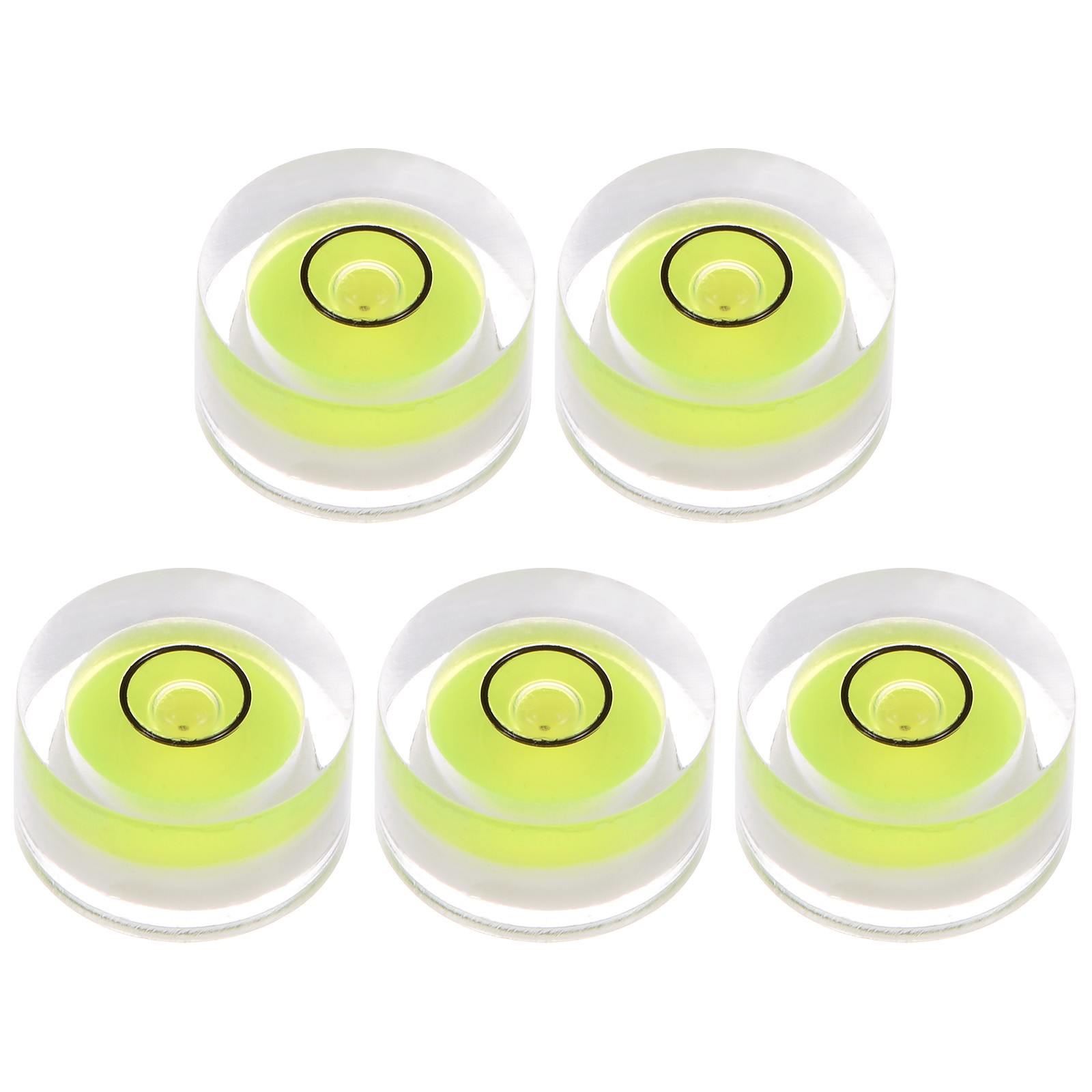 5pcs Round Bubble Level 13x7mm Mini Circular Bullseye Spirit Levels, Lime