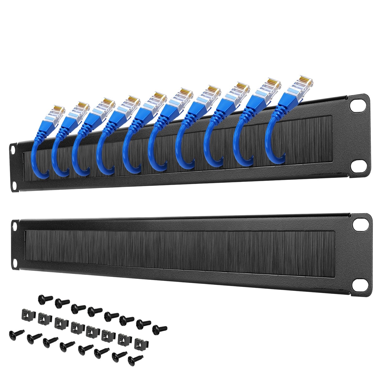 1U Rack Mount Cable Management Panel with Brush,Rack Brush Panel for ...