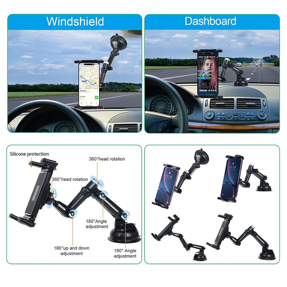 Car Phone Tablet Holder Suction Cup Windshield Dashboard Mount for iPhone iPad