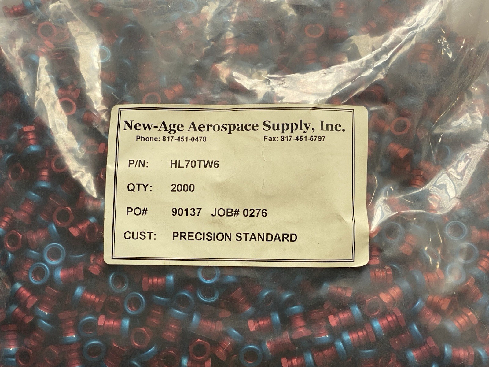 HL70TW6 - Hi-Lok Hi-Shear Collar - Lot Of 25, Lockheed, Boeing, Gulf-stream