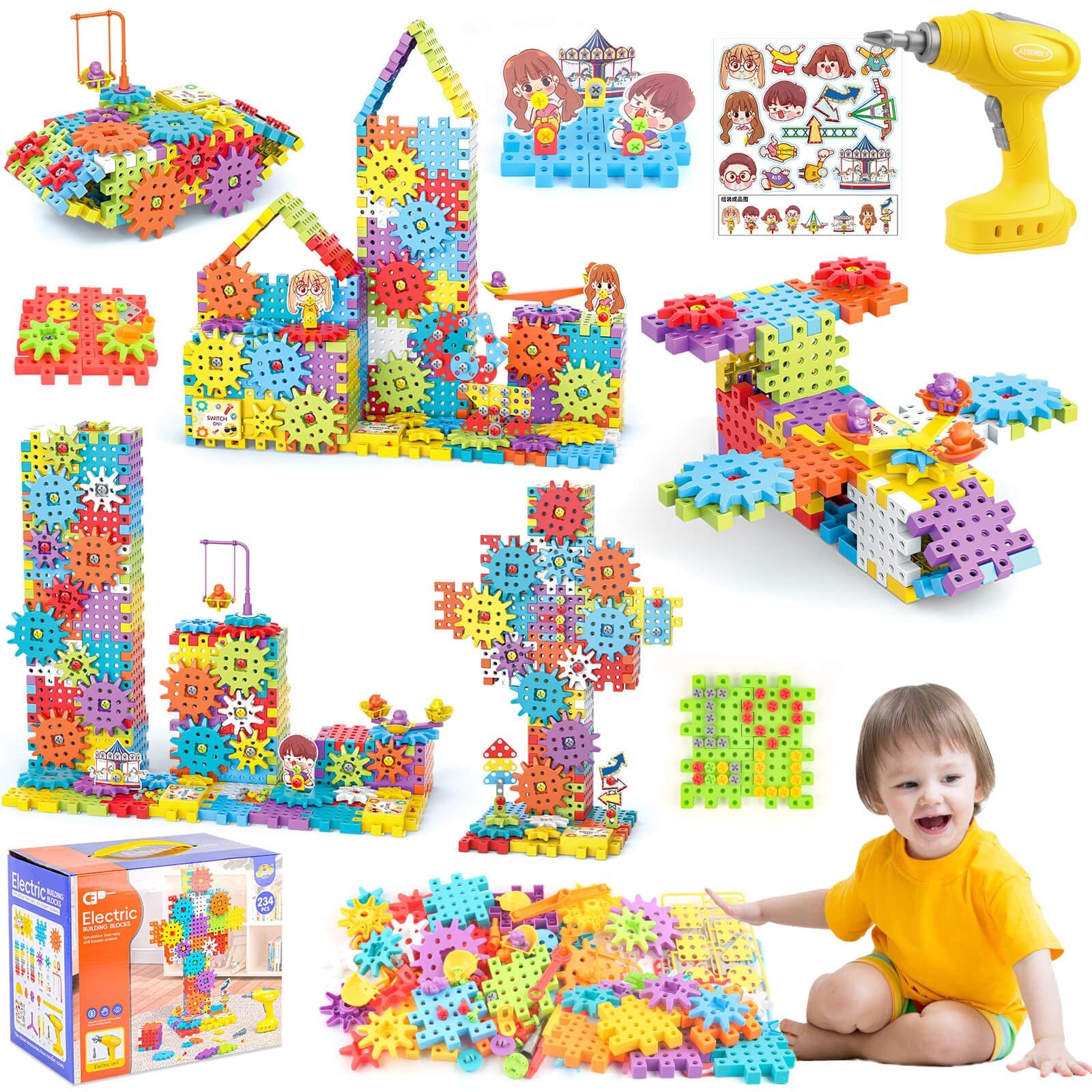 Gears Building Blocks, STEM Educational Toys 5.9 x 10.23 x 8.66 inches