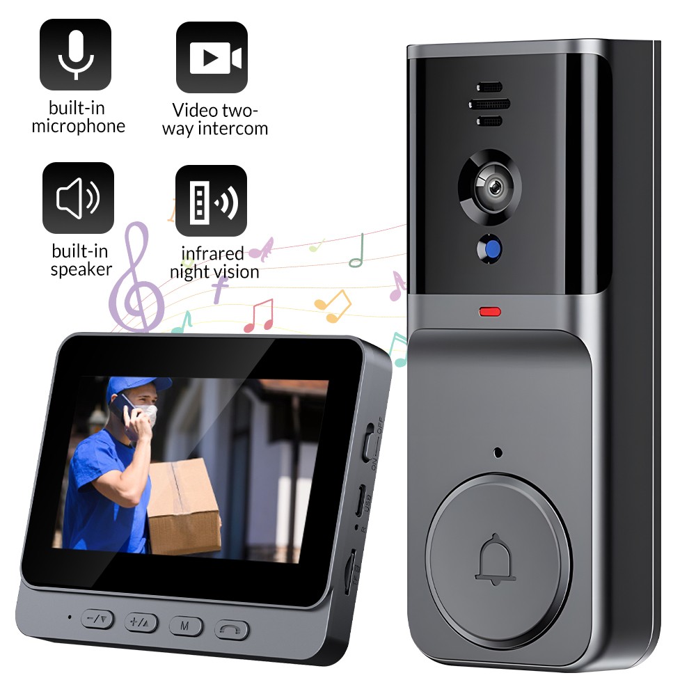 Smart Doorbell Wireless Camera Home Security Audio Video Intercom Night Vision
