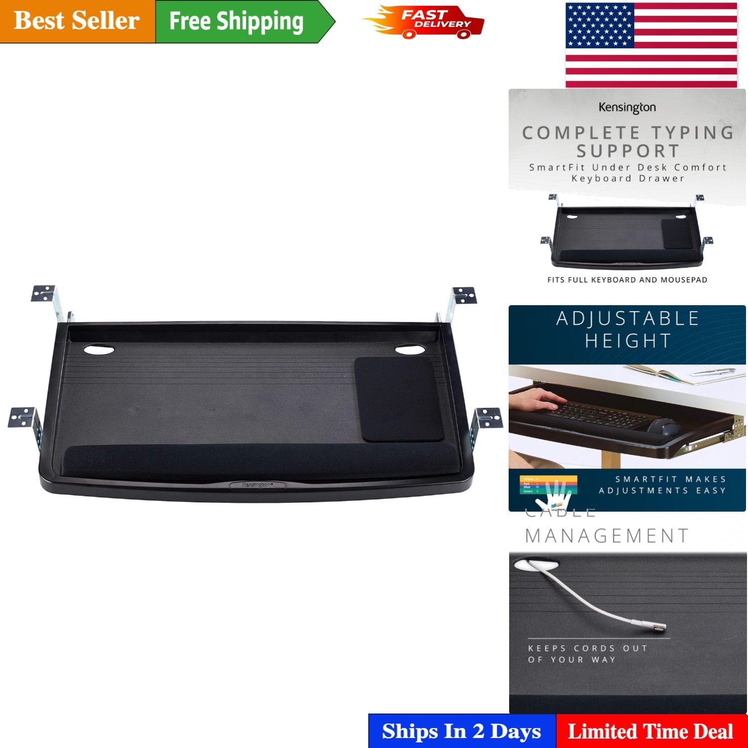 Comfort-Focused Keyboard Tray - Cable Management & Slide-Out Design for Offices