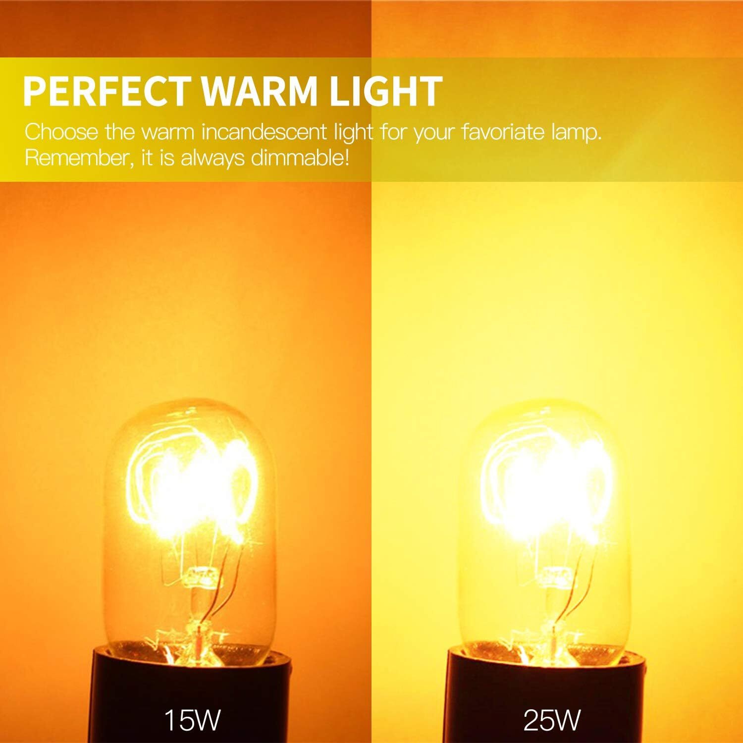 Betus 12Pcs Original Replacement Long Lasting 15 Watt Warm White Salt Lamp Bulb