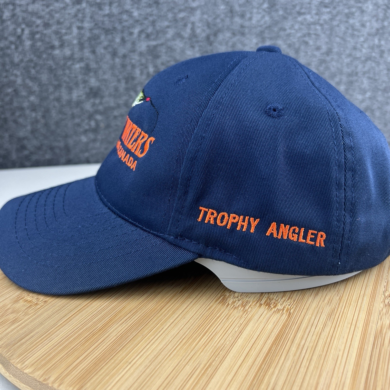 Trophy Waters Ontario Canada Fishing Guide Hat Cap Strapback Adjustable Blue