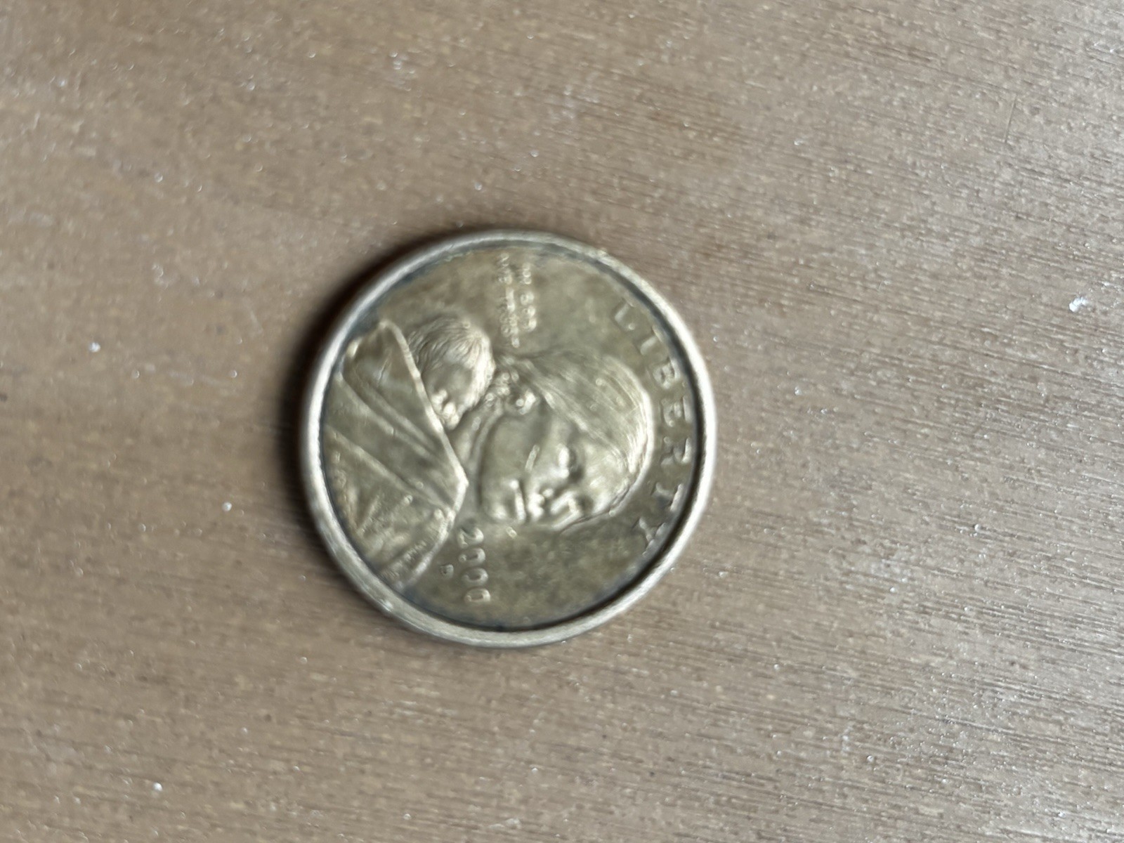 RARE 2000 D SACAGAWEA DOLLAR WITH DD ON LIBERTY, IN GOD WE TRUST, DIE CHIP