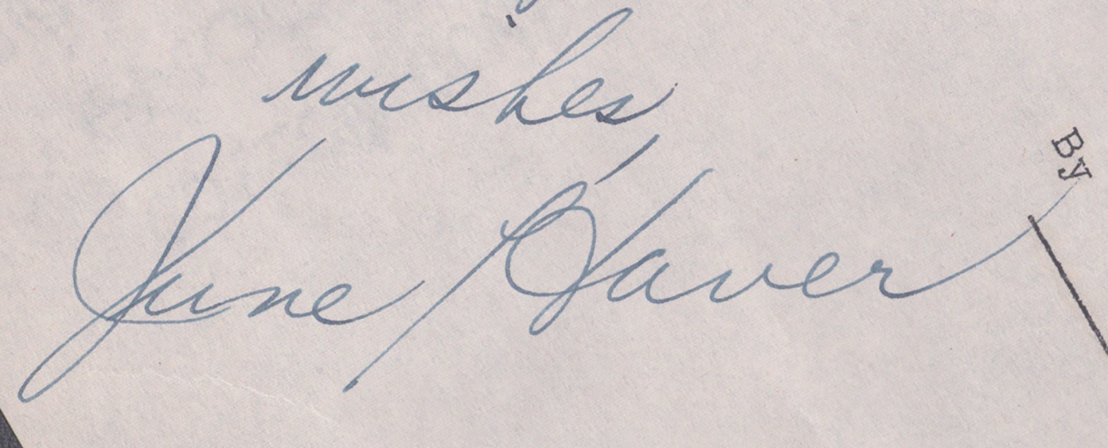 JUNE HAVER - DOCUMENT DOUBLE SIGNED 06/26/1946