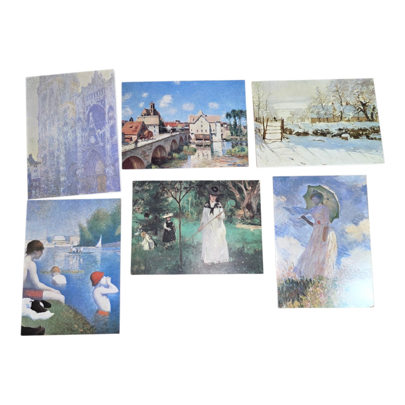 Impressionist Art Notecards Monet Seurat Morisot Set of 6 w Envelopes