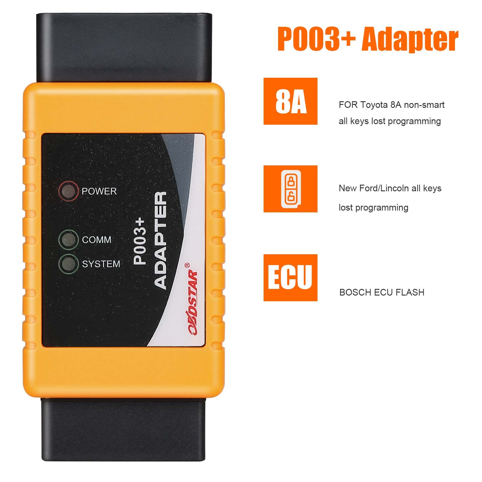 OBDSTAR P003+ AKL KIT Adapter with TOYOTA 8A Cable + For Ford All Key Lost Cable