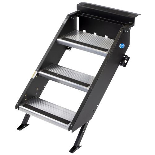 Morryde STP-204 RV Entry Steps Step Above Gen2 3 Steps Manual Fold Up
