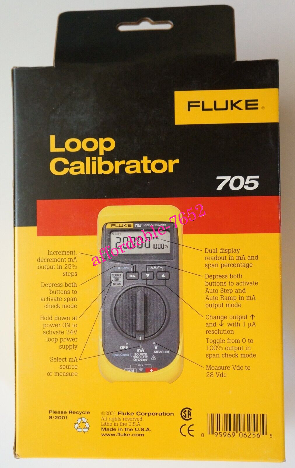 NEW FLUKE 705 LOOP CALIBRATOR SOURCE SIMULATE OR MEASURE DHL or FedEx