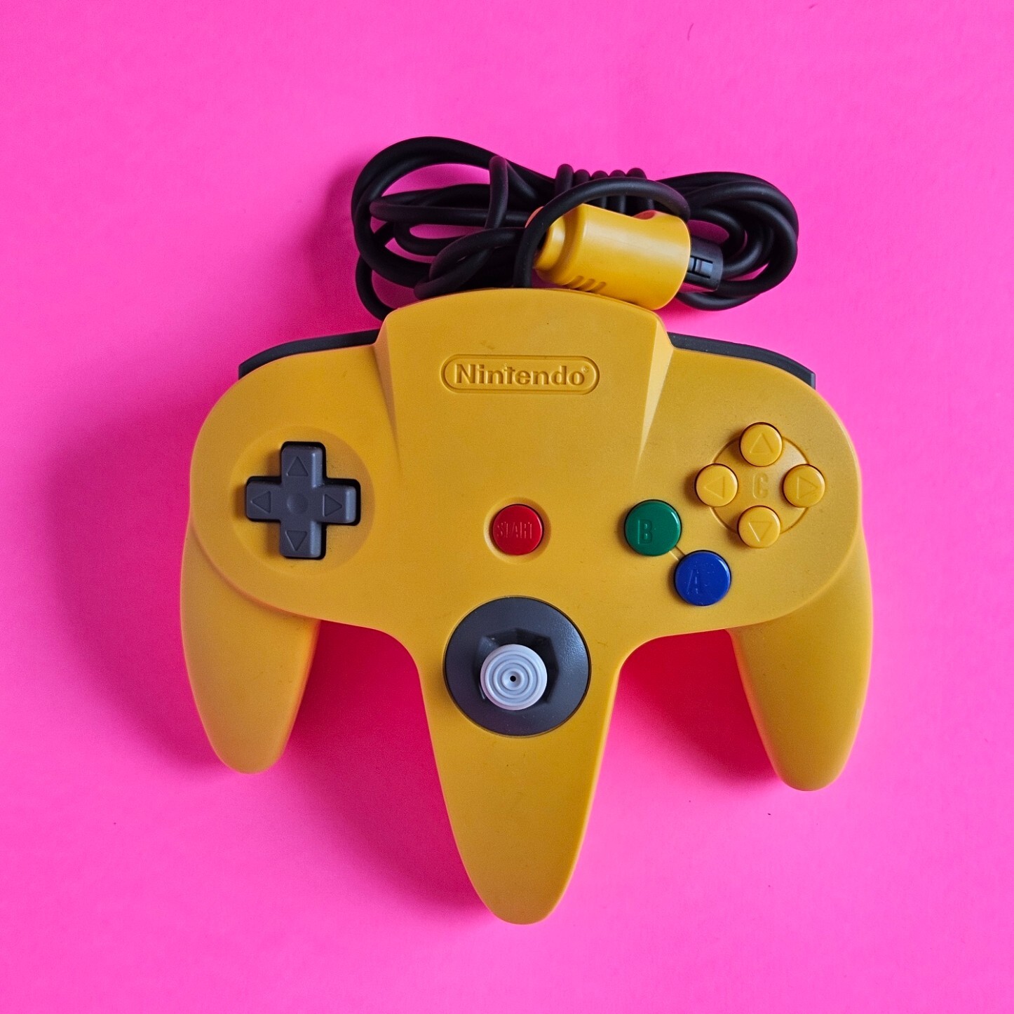 Official Nintendo 64 YELLOW Controller AUTHENTIC 👾 OEM N64 Remote NUS-005 USED