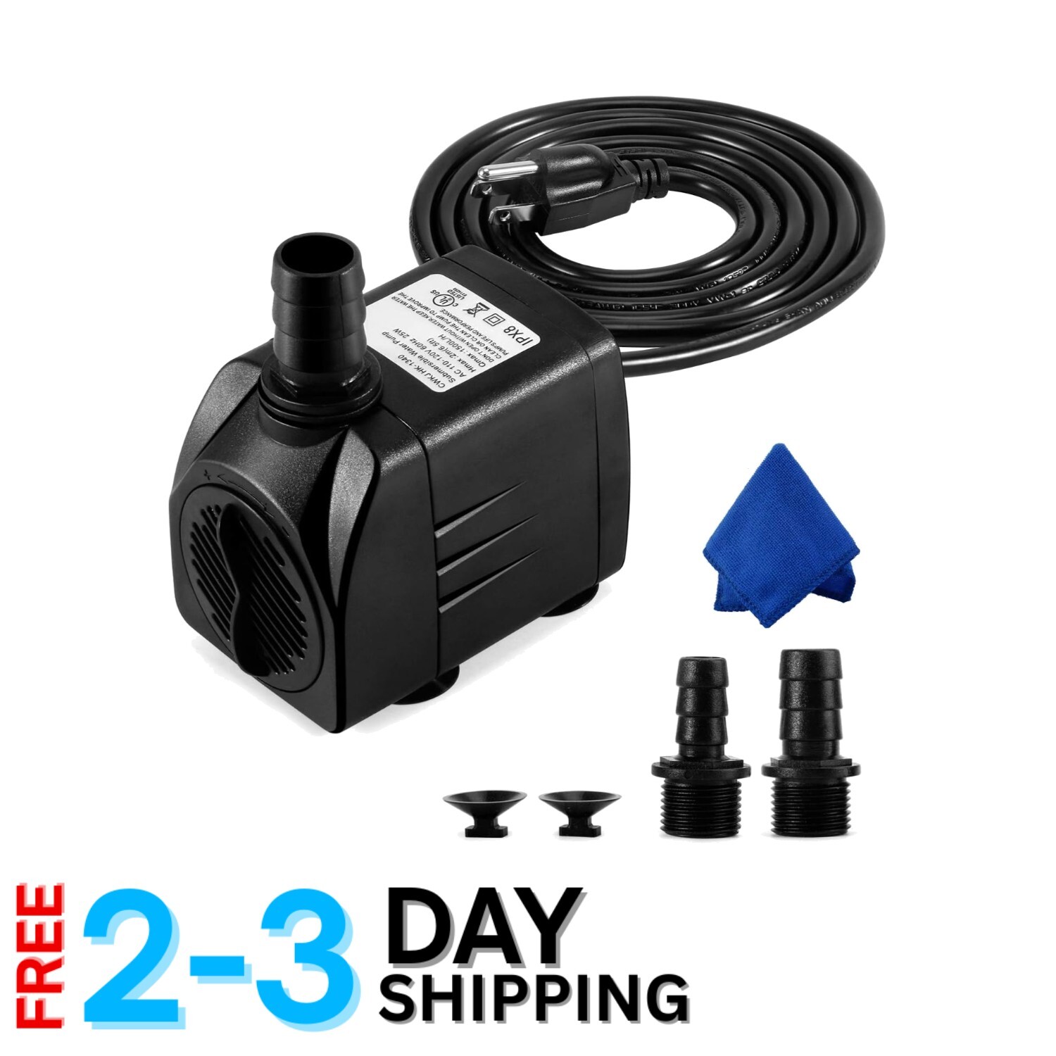 Durable 25W Outdoor Water Pump - 6.5ft Cord & Adjustable Flow for Aquariums