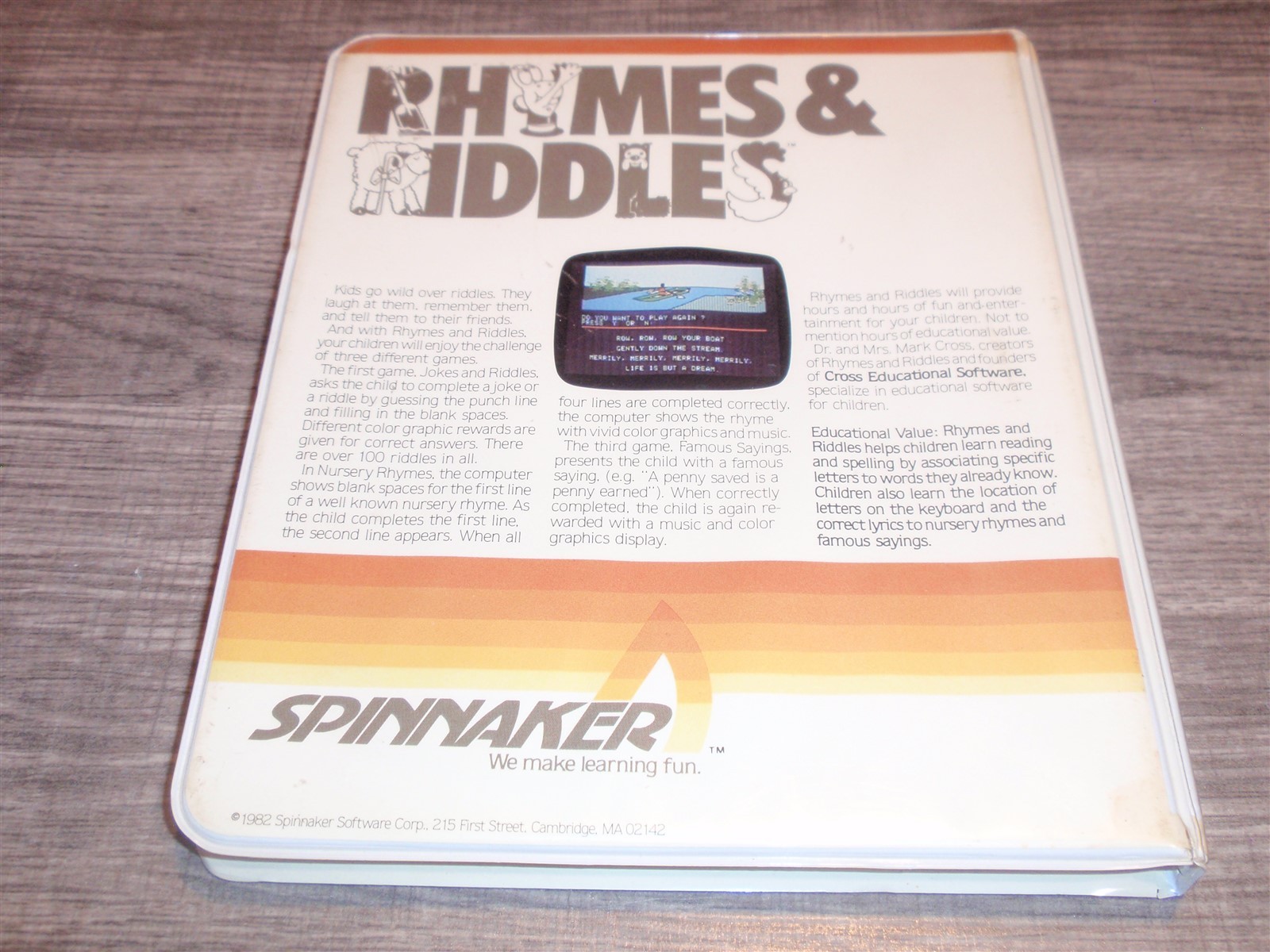 Rhymes & Riddles 1982 Spinnaker Game In Box 5.25" Floppy Disk for Commodore 64
