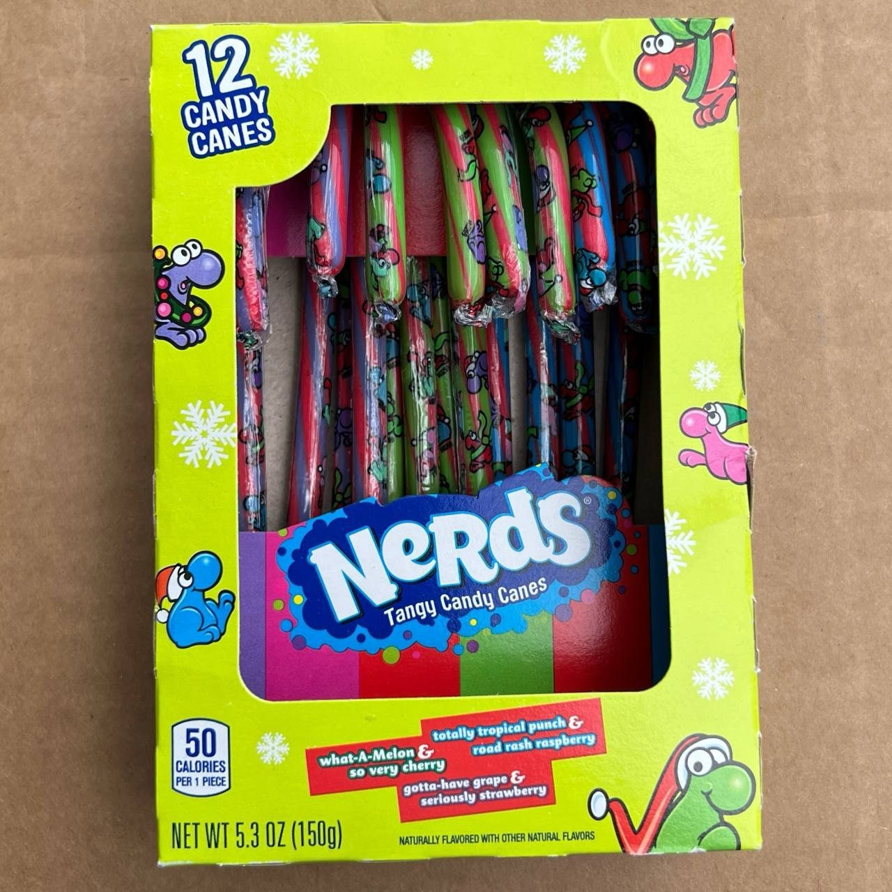 Nerds (4 Box LOT ) Candy Canes: Tropical Punch, Melon, Grape, 48Ct -  BB 11/26