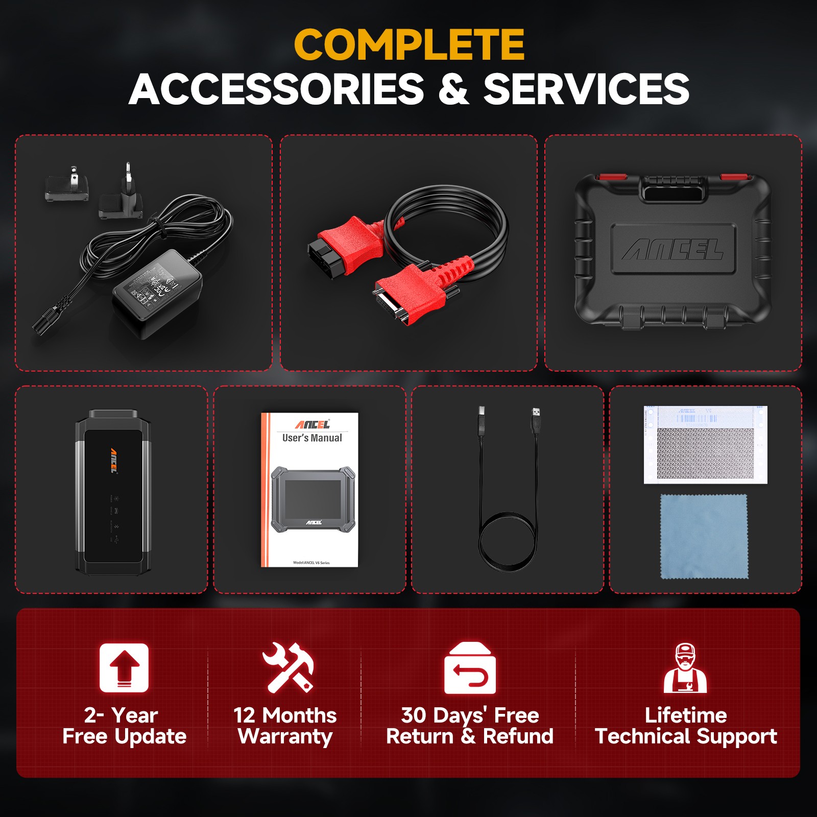 Ancel V6 PRO+ Bidirectional Scanner OBD2 All System Diagnostic Tool Key Coding
