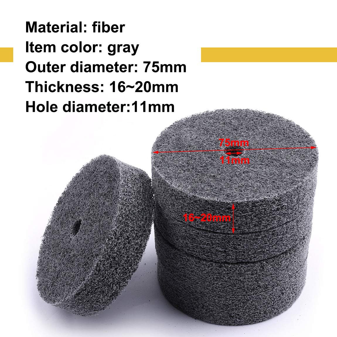 5Pcs 3 Inch Fiber Buffing Wheel, Deburring Wheels Quick Changed Replacement Buff