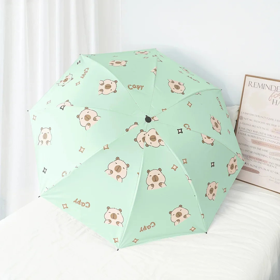 Manual Capybara Umbrella Adult Cartoon Water Dolphin Folding Umbrella Sun and Ra