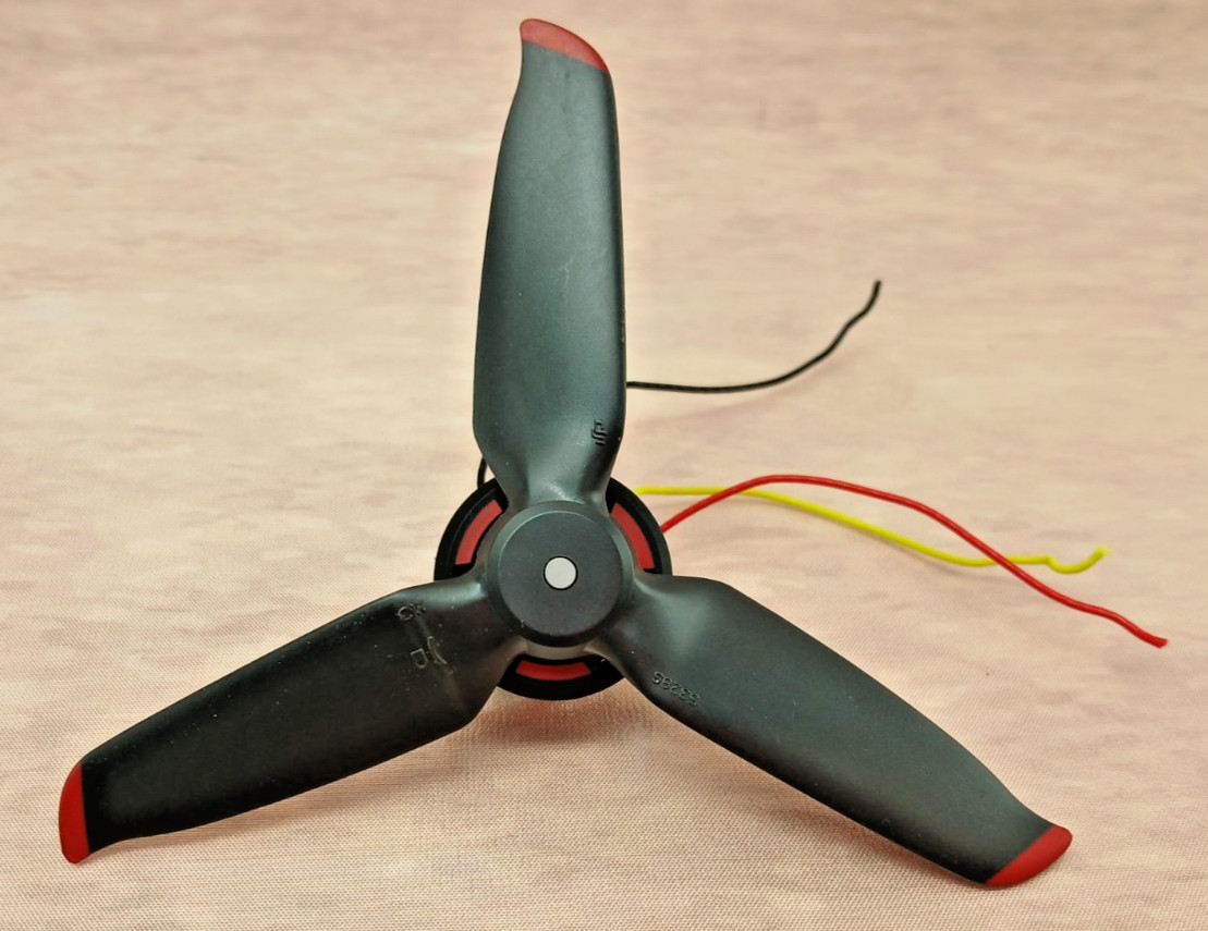 DJI FPV Drone OEM Motor w/ 3-Blade Propeller CW/CCW Wire Leads AS-IS Parts ONLY