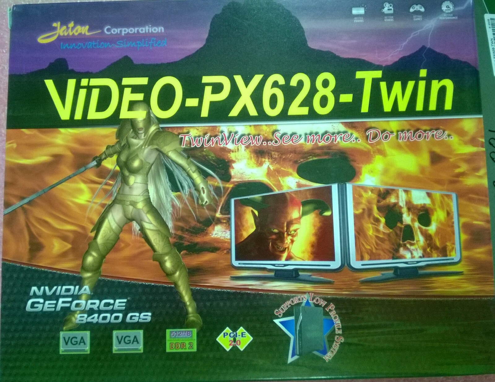 JATON GeForce 8400 Video-PX628-Twin Video Card
