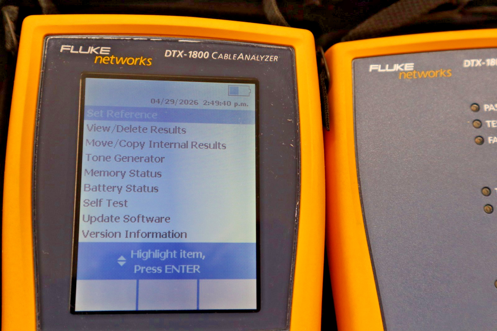 Fluke DTX-1800 Fiber Cable Analyzer & Smart Remote DTX-SFM2 DTX-MFM2 Modules +