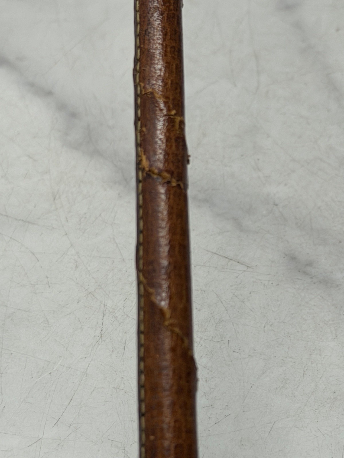 Antique Sterling Silver Mounted Riding Crop Leather Fall