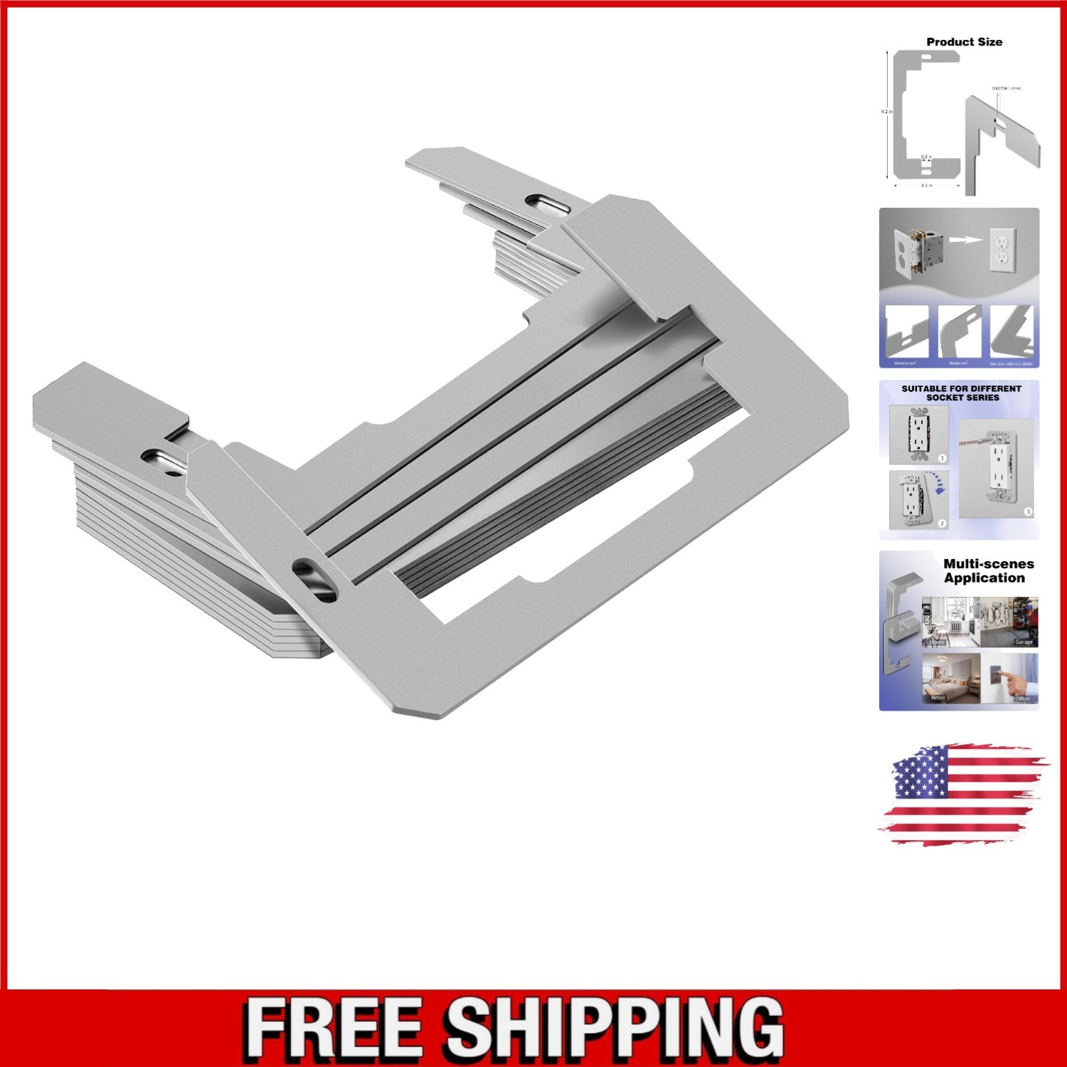 White Outlet Spacer Plates for Flush Fit and Easy Installation - 20 Pack