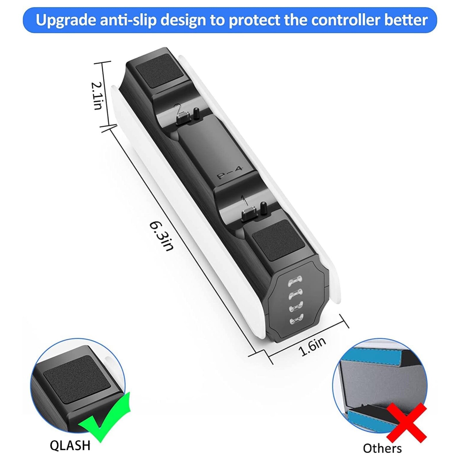 2 in 1 PS5 & PS4 Wireless Controller Charger, Charging Deck 4 PS5 PS4 Controller