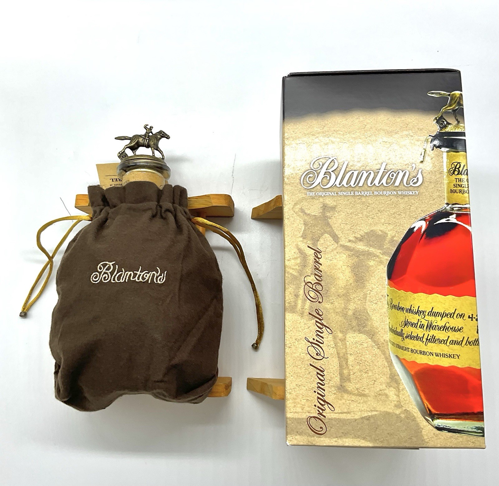 Blanton's Single Barrel Bourbon Liquor Bottle Clear 750ml w/Box & Bag *EMPTY*!