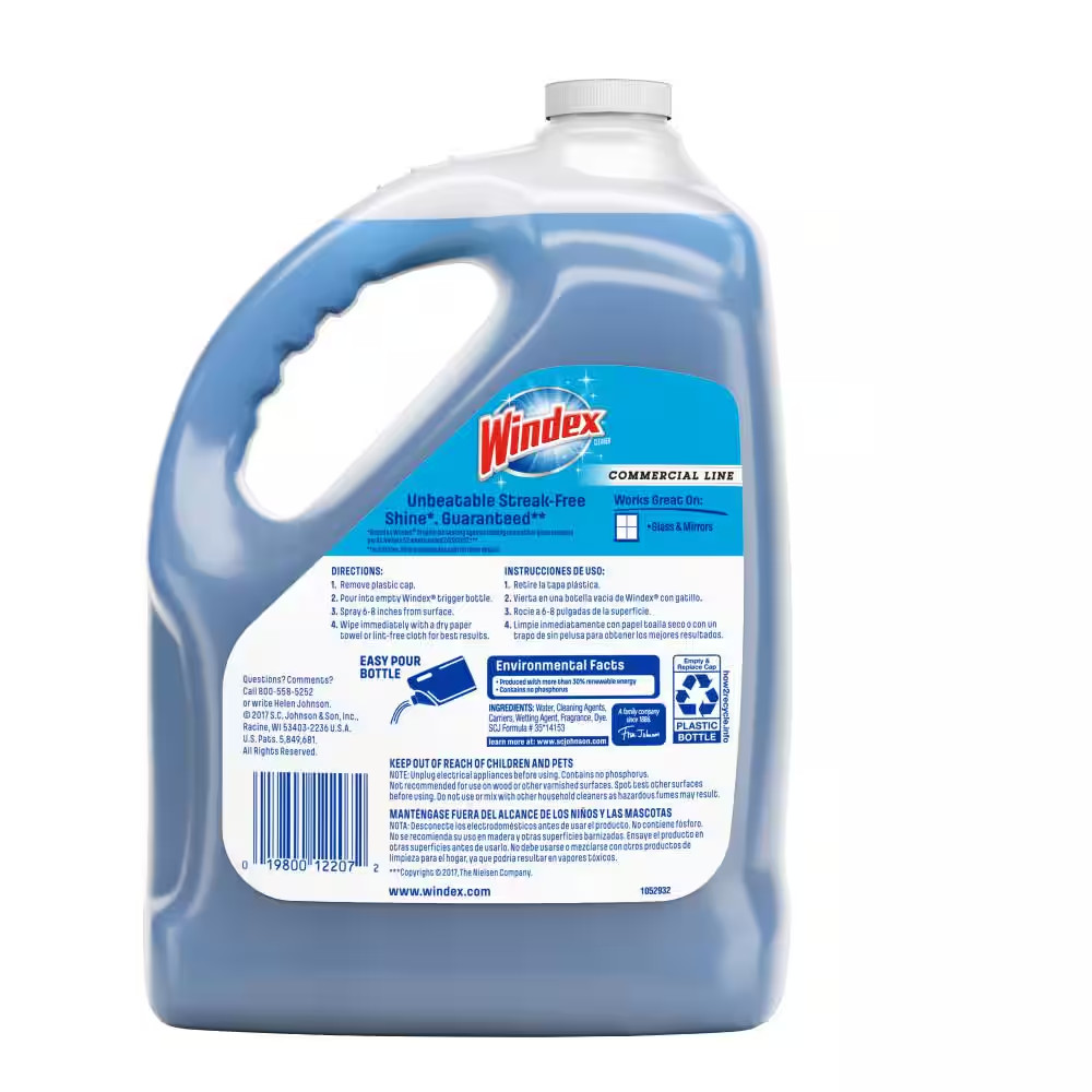 NEW Original Glass Mirror Cleaner Refill 128 oz. 2-PACK Fast Acting Clean