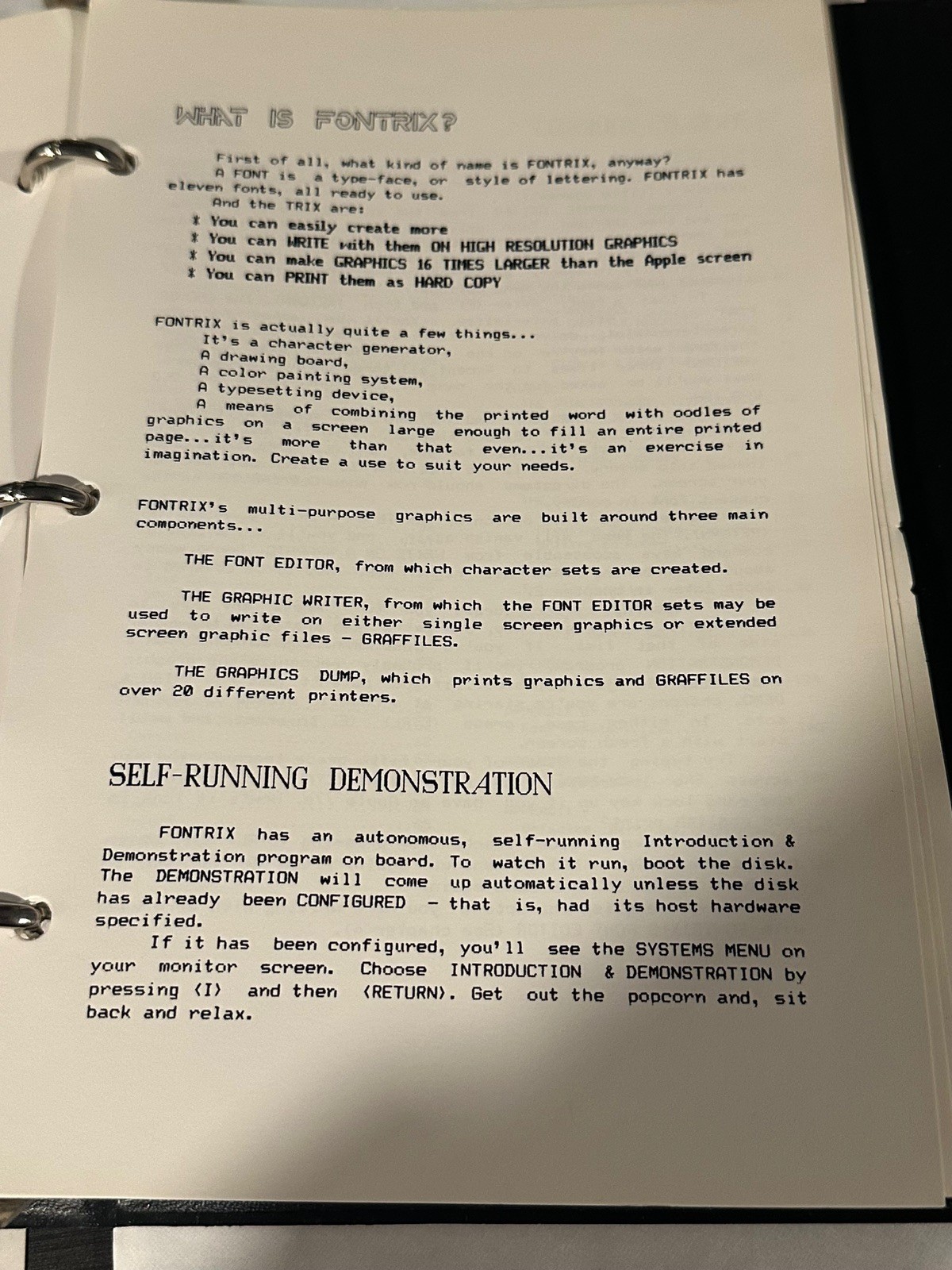 Fontrix typesetting software complete with Fontpaks Apple II plus IIe computer
