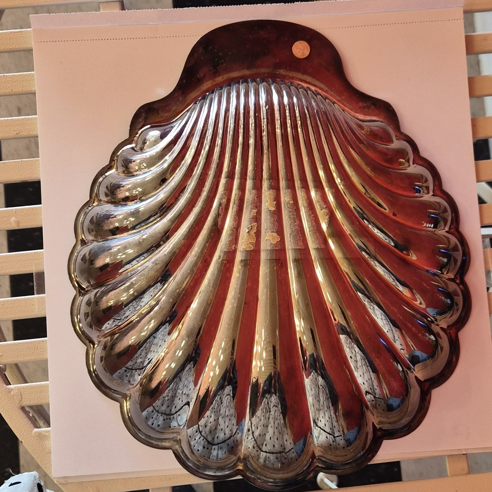 Wm Rogers & Son Victorian Rose Silver big Plate Shell tray Decorative