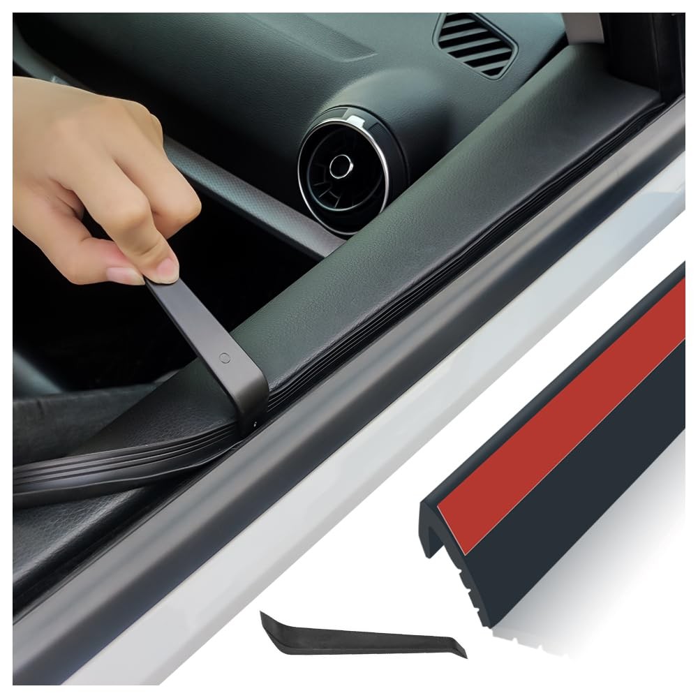 13Ft Car Window Weather Stripping with Adhesive Backing,V-Shape Soundproof Ca...