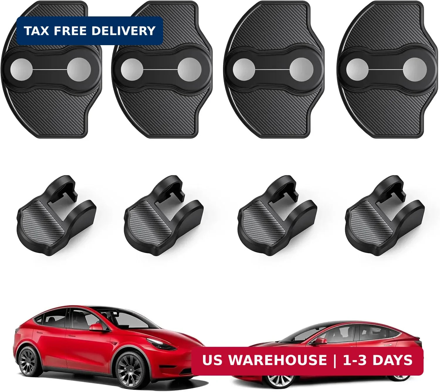 BASENOR 2017-2026 Tesla Model Y Juniper Model 3 Highland Door Lock Cover Protect